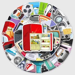 50Pcs Home Appliance Stickers, Waterproof Vinyl Kitchen Appliance Decals for Kids, Teens and Adults, Cute Decorative Stickers for Water Bottles, Laptops, DIY Crafts and Household Decoration