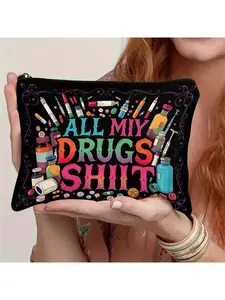 Medieval Drug-Themed Medication Organizer Bag, Vitamin Organizer - Pill Case with Pill Bottles, Secure Zipper Closure, Spacious Interior for Pills, Tablets - Pharmacy, Travel, Doctor's Office - Pharmacy Gift for Nurses, Doctors, Healthcare