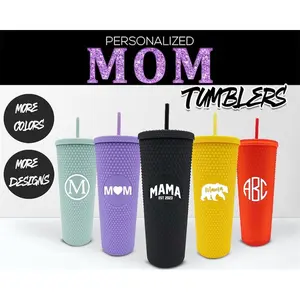 Personalized Mom Tumbler - Perfect Gift for Any Occasion - Mother's Day Gift - Baseball Mom Mug - Studded Design - Drinkware, Flasks