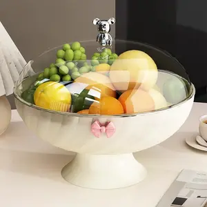 Fruit platter, living room, new high-end tea table, fruit platter, light luxury style, high-end drainage tray, dry fruit platter