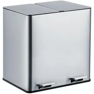 Dual Kitchen Recycling Trash Can, 2x4 Gal Stainless Steel Step Bin, Soft-Close, Fingerprint-Proof