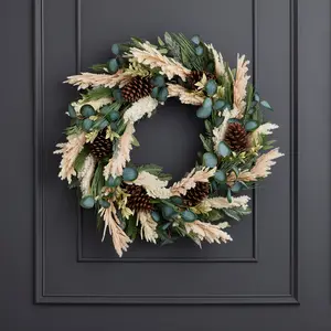 Eucalyptus and Pampas 30in Wreath