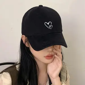 1 heart-shaped print women's baseball cap, outdoor sun protection hat