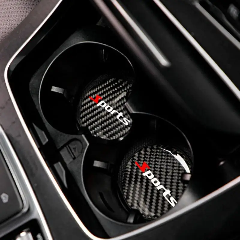 Carbon Fiber Car Cup Coaster, Universal Non-slip Car Cup Mat, Car Decorative Accessories, Durable Interior Accessories for Men & Women