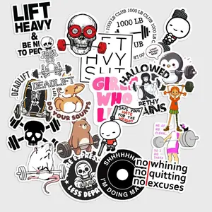 Sticker Pack 20 pcs Powerlifting Stickers, Squat Bench Deadlift Gym Vinyl Decals