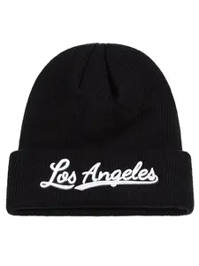 2025 Fashion Trend New Borderless Hat Los Angeles Embroidered Personalized Street Pop Skateboarding Hat Hip Hop Hat Autumn/Winter Warm Outdoor Sports Soft Bean Hat Leisure Ski Hat Daily Life Windproof Skull Hat Beanie Fitted Male Female Same Style
