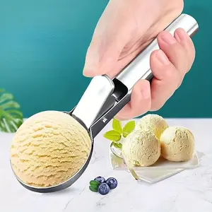Stainless Steel Ice Cream & Fruit Scoop, Effortless Digger for Watermelon, Cantaloupe, Papaya, Premium, Durable, Versatile