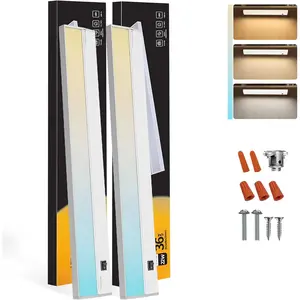 2Packs of Under Cabinet Lighting Hardwired, 36in 22W 1426LM Dimmable Led Light for Kitchen/Closet, CRI 92+, R9 90+, 3 Color Temperature, 3000K/4000K/5000K(Warm White, Cool White, )