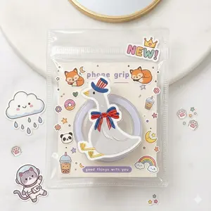 USA Pride Goose Phone Grip – Kawaii Patriotic PopSocket, Perfect Gift for 4th of July & Flag Lovers