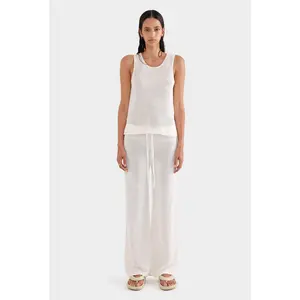 Linen Knitted Pant - Off White