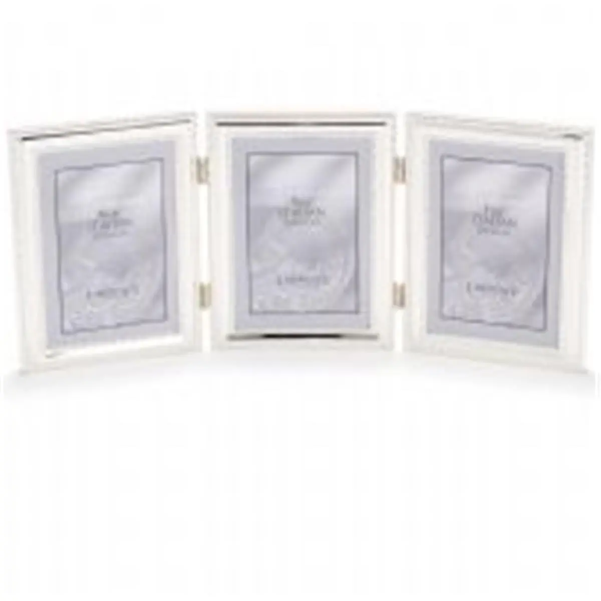 Lawrence Frames 510745T Classic Traditional Polished Beaded Silver-Plated Metal Photo Frame, Triple 4 x 5 in, Tabletop-Wall Mount, with Glass