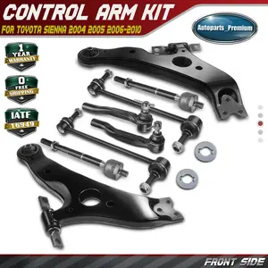 8x Front Control Arm Stabilizer Bar Link Tie Rod End for Toyota Sienna 2004-2010