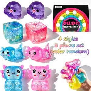 4 Pcs Glowing Octopus Toy Set, Stress Relief Pressure Ball, Sensory Play for Kids, Unisex Desk Decor, Anxiety Relief Game