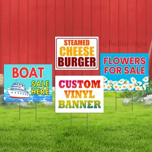 12 - 18x24 Yard Signs - Custom Design - Full Color - 2 Sided - Stakes Included!