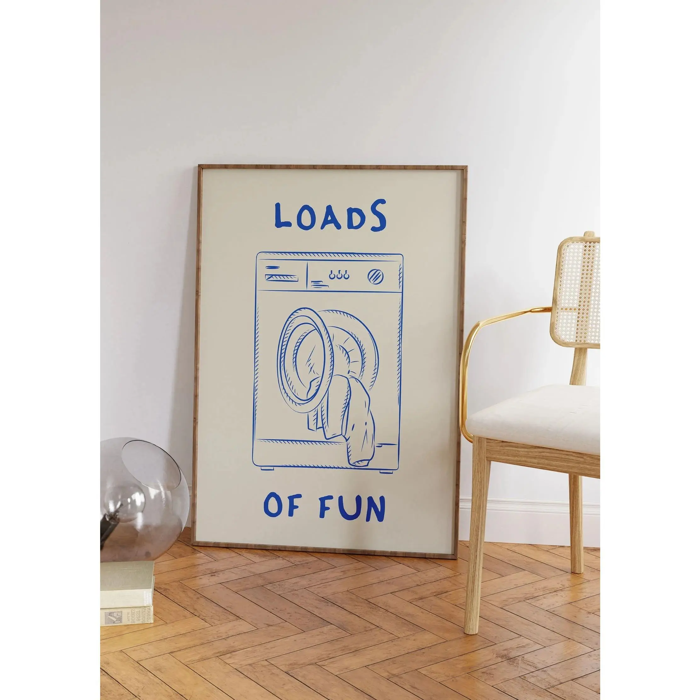 [SALE UP TO 30%] Loads Of Fun Poster, Funny Laundry Print, Cute Quote Minimalist Wall Art, Blue Laundry Room Decor, Laundromat Printable Poster