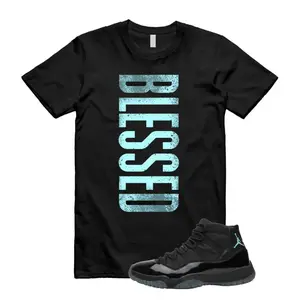 Blessed Graphic Tee Shirt to Match Jordan 11 Gamma Blue Sneaker, Jordan 11 Gamma Blue Shirt, 11 Gamma Outfit, 100% Cotton, Classic style, Unisex Shirt