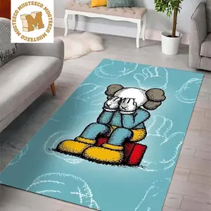 Kaws Accomplice Sitting On The Box Kaws Hand Pattern In Mint Background For Living Room