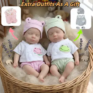 Otarddolls 1PC 12.6 Inch Can Open Mouth Full Body Solid Silicone Reborn Doll Loulou With 3D Painted Skin Washable Soft Touch Feelings Newborn Doll Toys For Festival Gift