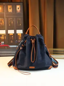 Star-Same Songmont Series Women's Large Capacity Canvas Leather Backpack, Casual Style Laptop Bag for Daily Use & Travel