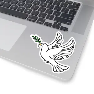 Slightly Subtle Dove with Olive Branch Sticker | Peace Symbol Kiss-Cut Sticker