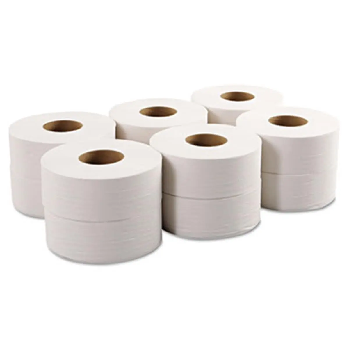 212 MAIN Jumbo Roll Toilet Paper, 2-Ply White Bath Tissue (9 in), 12-Carton Pack for Restroom Use, Two Ply