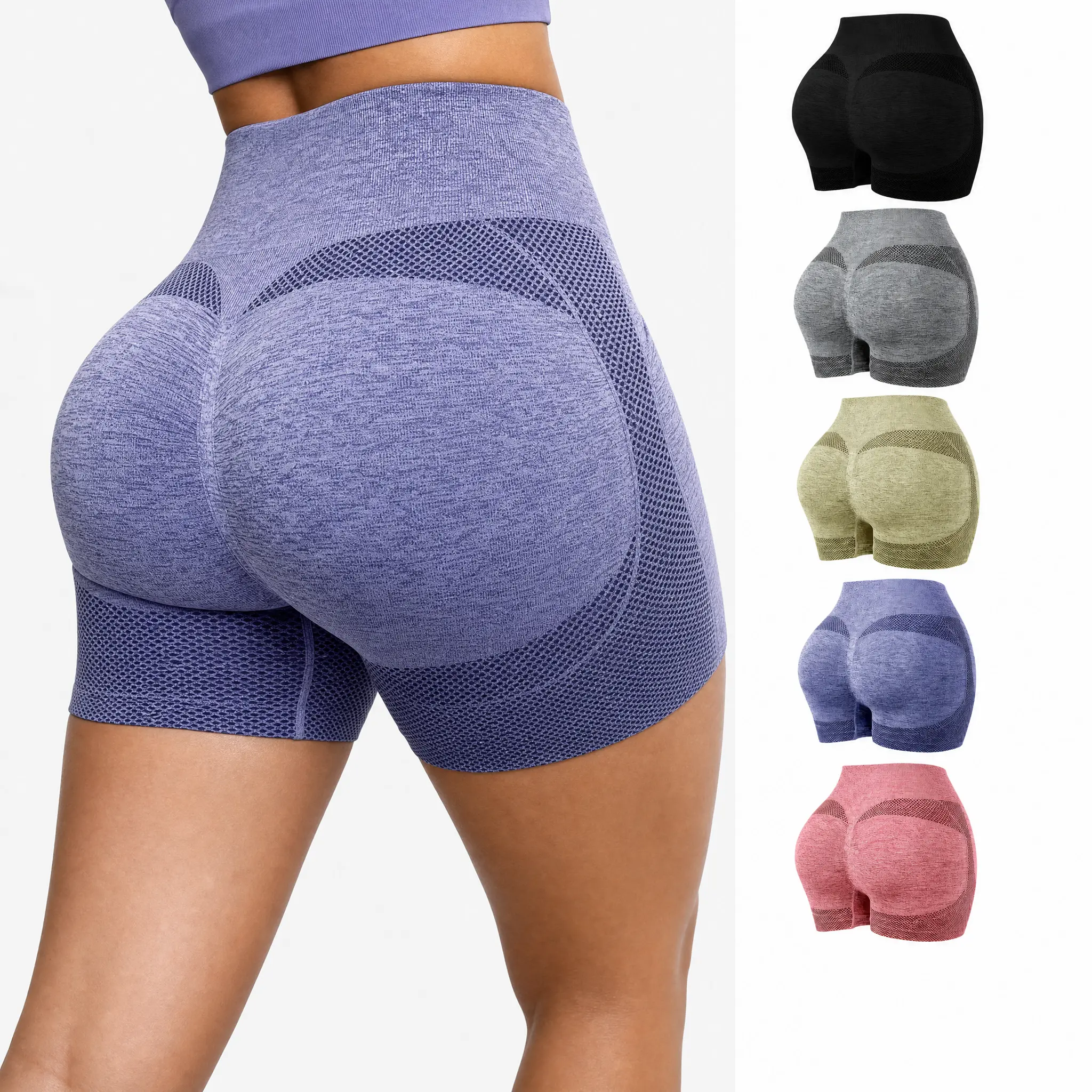 【5-Pack】Women Seamless Yoga Shorts High Rise Tummy Control Scrunch Butt Lifting Biker Shorts Gym Compression Tight Activewear Workout Running Underwear Moisture Wicking Non See Through Athletic Everyday Lounge Wear Free Shipping TikTok Viral Hot Trend
