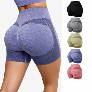 【5 Pack】High Waisted Tummy Control Booty Lift Shorts for Women Seamless Scrunch Butt Biker Shorts Workout Yoga Gym Compression Shorts Soft Stretch Shapewear Lounge Running Athletic Shorts Multipack for Fitness Training Daily Wear