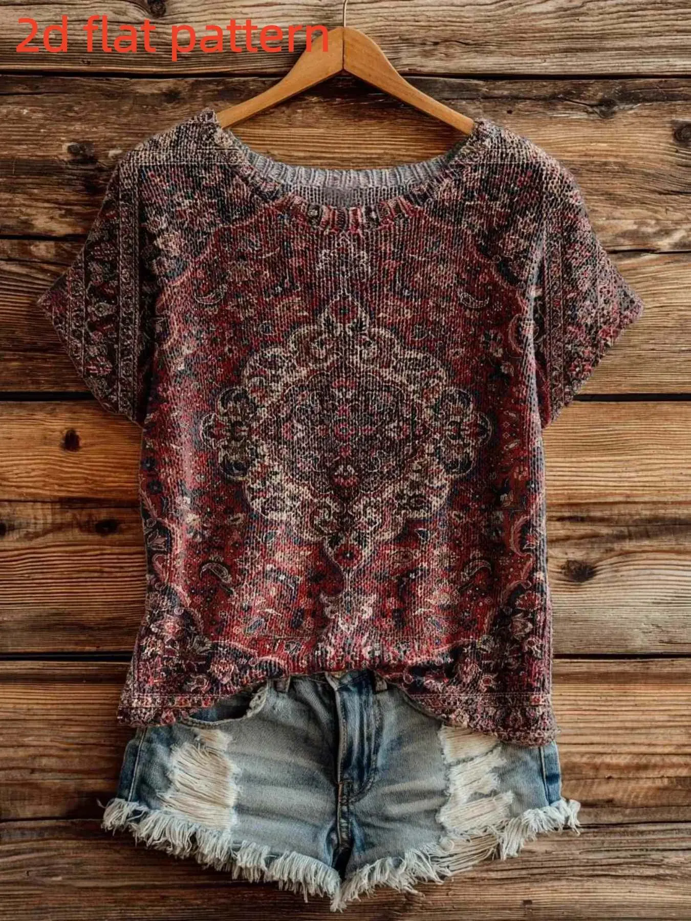 2D Flat Pattern Spring Summer Fashion New Chic Elegant Sleeveless Sweater, Round Neck Digital Print Women's Knit Top, Casual Knitted, Trendy Casual Wear, Knitwear, Knit Sweater Tops