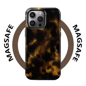 (Case & Nova.) Cute Aesthetic Tortoise Shell Phone Magnetic Case, Cheetah Leopard Print Brown Retro Turtle Amber Slim Shockproof Protective Women Girl Men Cover  Compatible with iPhone 17 Pro max, 16plus, 15, 14, 13, 12，11 beautiful