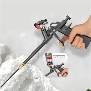 Foam spray gun: A professional foam jointing gun, equipped with a long handle and a trigger pump. It is easy to clean and use, and is suitable for home decoration, DIY projects, as well as air conditioning windows and doors.