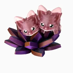 Rose Quartz Fox - 3d Printed- Fox Figurine Decor Gift