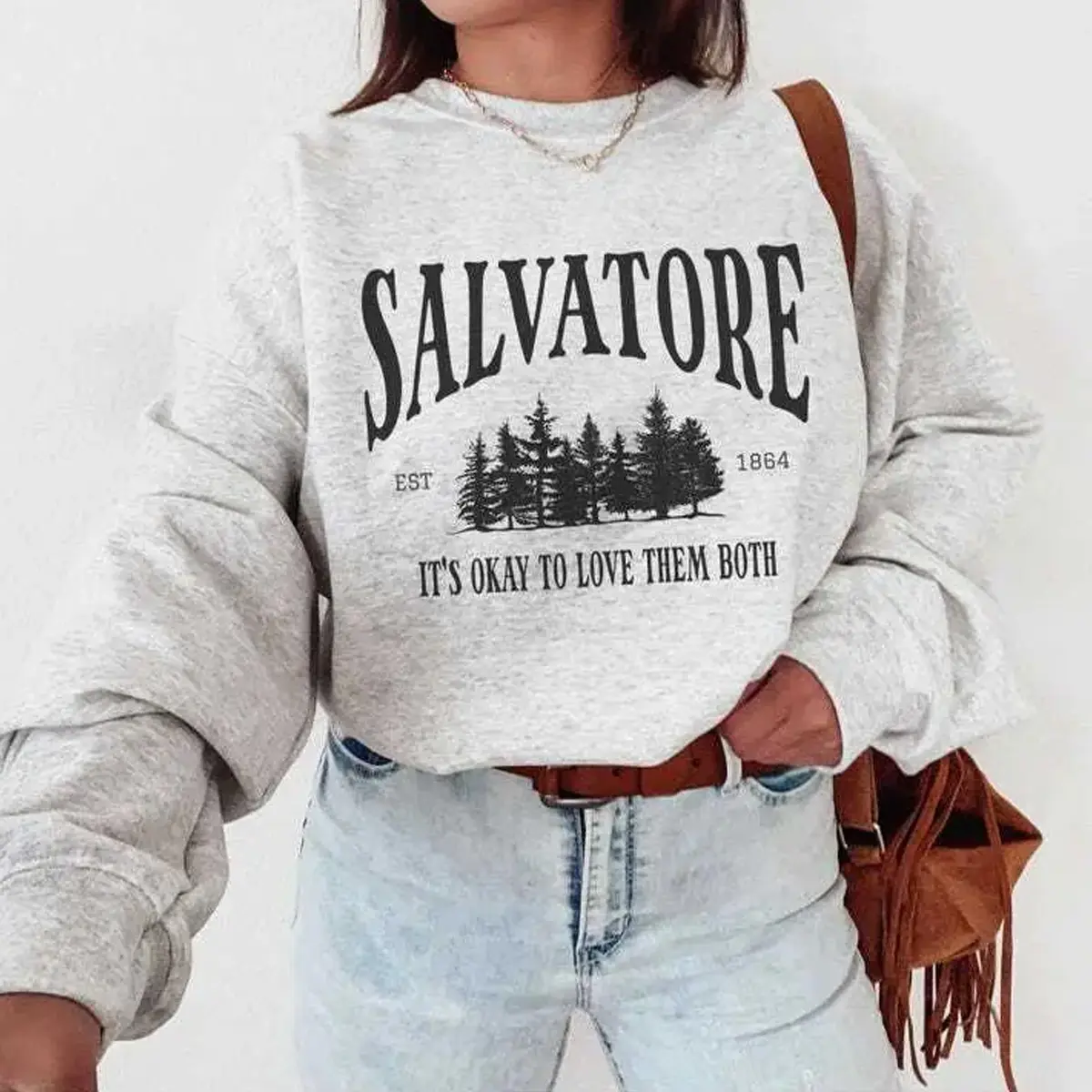 Mystic Falls Virginia Sweatshirt, TVD Fan Gift, Salvatore Brothers Sweater, Damon, Stefan, Forest, Salvatore 1864 Crewneck