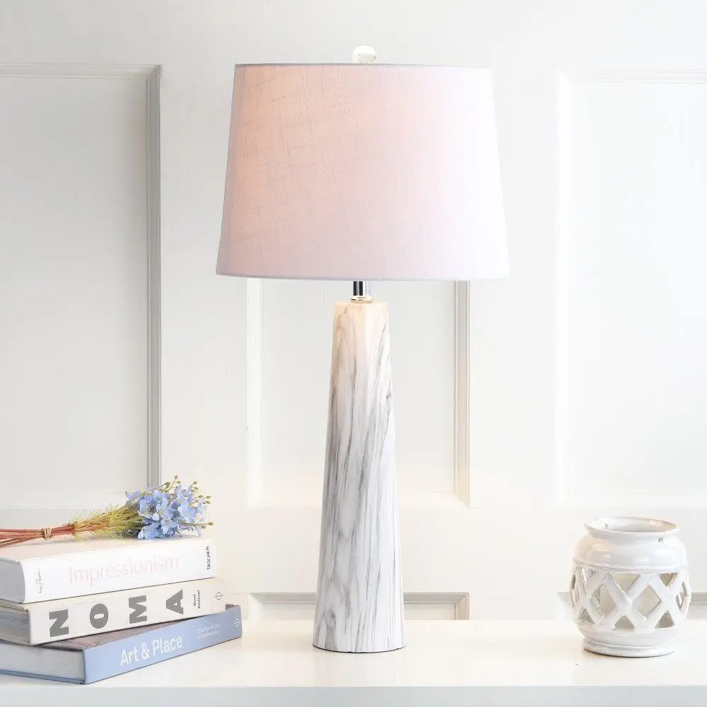 JONATHAN Y Bradley Resin LED Table Lamp with LED Bulbs - Modern Night Lights, Indoor Decorative Light, Desk Lamp Aesthetic, Desk Accessory for Bedroom, Living Room