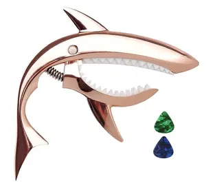 Imelod Zinc Alloy Guitar Capo Shark Capo for Acoustic and Electric Guitar with Good Hand Feeling, No Fret Buzz and Durable(Rose Gold)