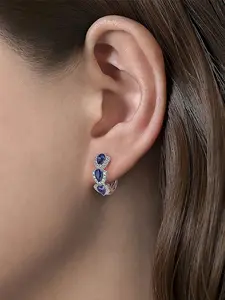 Elegant Klein Blue Artificial Zircon Earrings for Women, Daily Wear Jewelry, Perfect Gift for Special Occasions, Stylish Fashion Accessory
