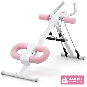 Adjustable Ab Machine with Resistance Bands – Home Sit-Up Workout Bench for Core, Abs, and Full Body Exercise, 440 lbs Capacity, Fitness Equipment outdoorfun