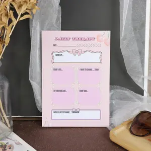 Guided Daily Therapy Notebook for Mental Health – Kawaii Pink Cherry & Bow Aesthetic, Structured Prompts to Log Mood, Emotions, Daily Wins & Future Goals, Perfect for Mindfulness & Self-Care Routines, Planner Notebook