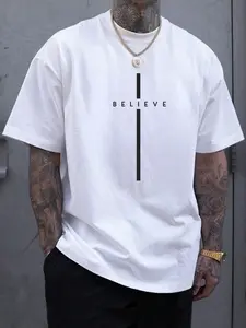 Believe Cross God Jesus Easter Christian Religious Men Women Print T-Shirt Casual Crew Neck Short Sl Vintage Shirts Graphic Tees Men Camisas Para Hombre Funny Shirts Printed & Shipped In USA Men Tops For Summer Streetwear