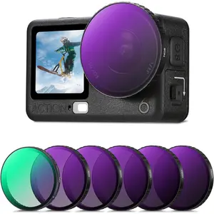 K&F CONCEPT 6-Piece CPL ND Filter Kit, Compatible with DJI Osmo Action 6, Includes CPL, ND8, ND16, ND32, ND64, ND256 Filters, Multilayer HD Optical Glass Camera Equipment for Action Camera Accessories, Hd Glass, Six Filters
