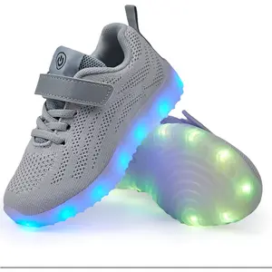 Kids Toddler Light Up Shoes, Breathable LED Flashing Sneakers with USB Rechargeable, for Boys Girls