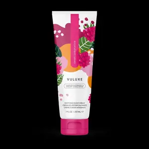 VULUXE Sweet Temptation Candied Raspberry & Almond Shave Cream - Soothing Formula for Shaving - 7 FL OZ / 210 ML
