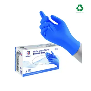 GP Craft Disposable Blue Nitrile Gloves 3.5 Mil Cleaning Household Rubber