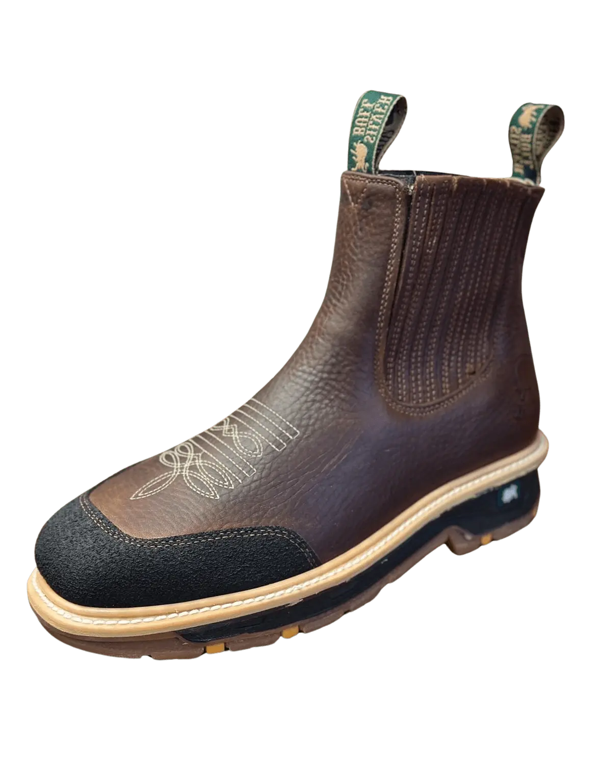 Silver Bull Dark Brown Square Toe with Toe Protection Double Density Heel Sole Work Botin Rodeo