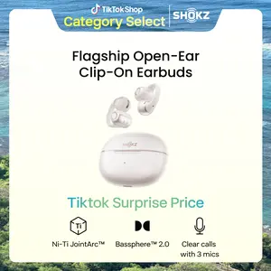SHOKZ OpenDots 2 Open-Ear Clip-On Earbuds with Upgraded Dolby Audio, 3-Mic Clear Calls, Rich Bass, Up to 40 Hrs of Audio, , Wireless Charging, Interchangeable Left/Right Earbuds, IP57, Bluetooth 6.1