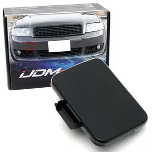 iJDMTOY Unpainted/Primed Front Bumper Tow Hook Cap Cover Replacement For Audi 2001-2005 B6 Model A4/S4 Standard Bumper