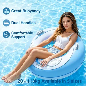 Inflatable Pool Tube for Kids and Adults, Double Handles Thickened Tube, Thick PVC Swimming Ring, Non-Slip Grip, Top-Tier Float, Portable Outdoor Water Float, Water Recreation Aid for Floating Relaxing Drifting(20-110kg Available in 5 sizes)