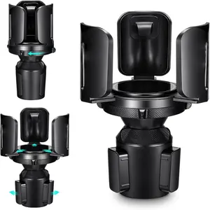 Car Cup Holder Expander Adapter with Rubber: Adjustable, Fits <5.51" Large Containers, Foods & Drinks