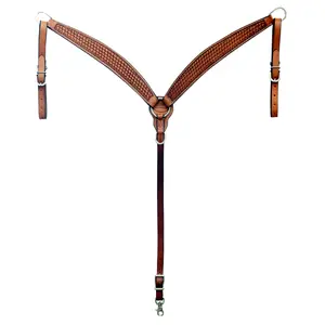 HILASON Western Leather Horse V Shaped Breast Collar Tan | |Western