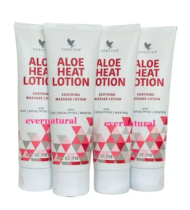 2 Packs Forever Aloe Heat Lotion - Soothing Massage Lotion with Aloe Eucalyptus Menthol for Heat Application Relief. Shipping Free