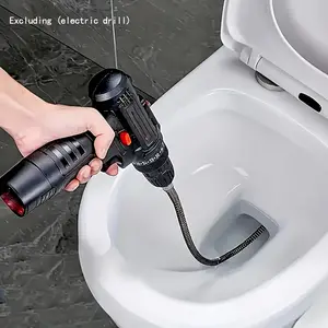 Electric Drain Cleaner 5m/196.85 Inch, Pipe Cleaning Spring, Sewer & Toilet Floor Drain Cleaner, Integrated Head Design, Drain Auger